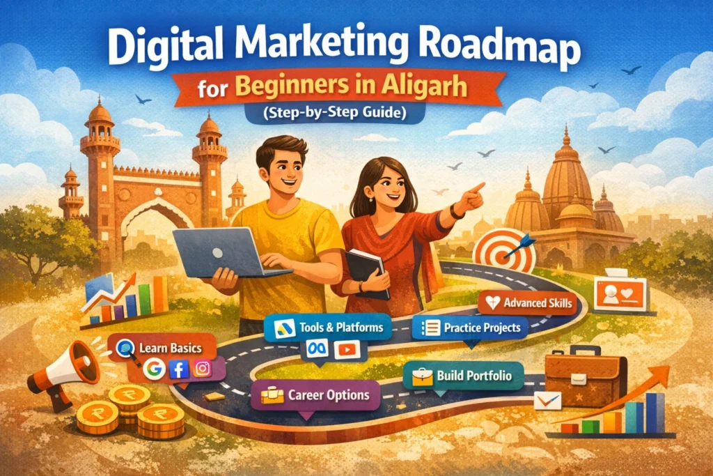 digital marketing roadmap for beginners step by step in Aligarh guide