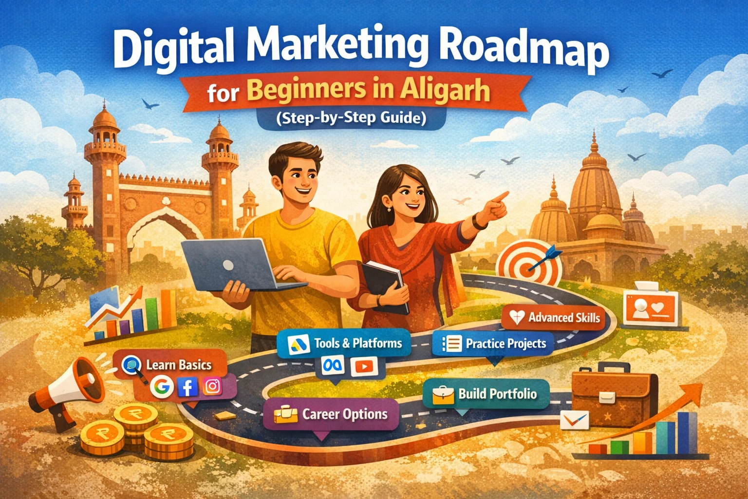 digital marketing roadmap for beginners step by step in Aligarh guide