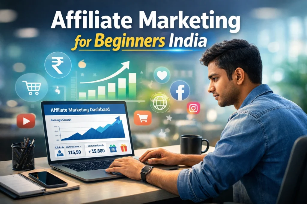 affiliate marketing for beginners India step by step guide illustration