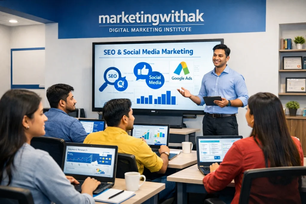 digital marketing course with placement in Aligarh classroom