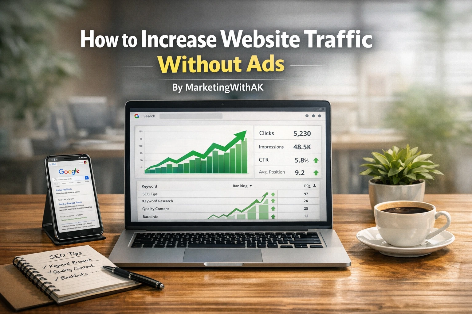 how to increase website traffic without ads using SEO strategies