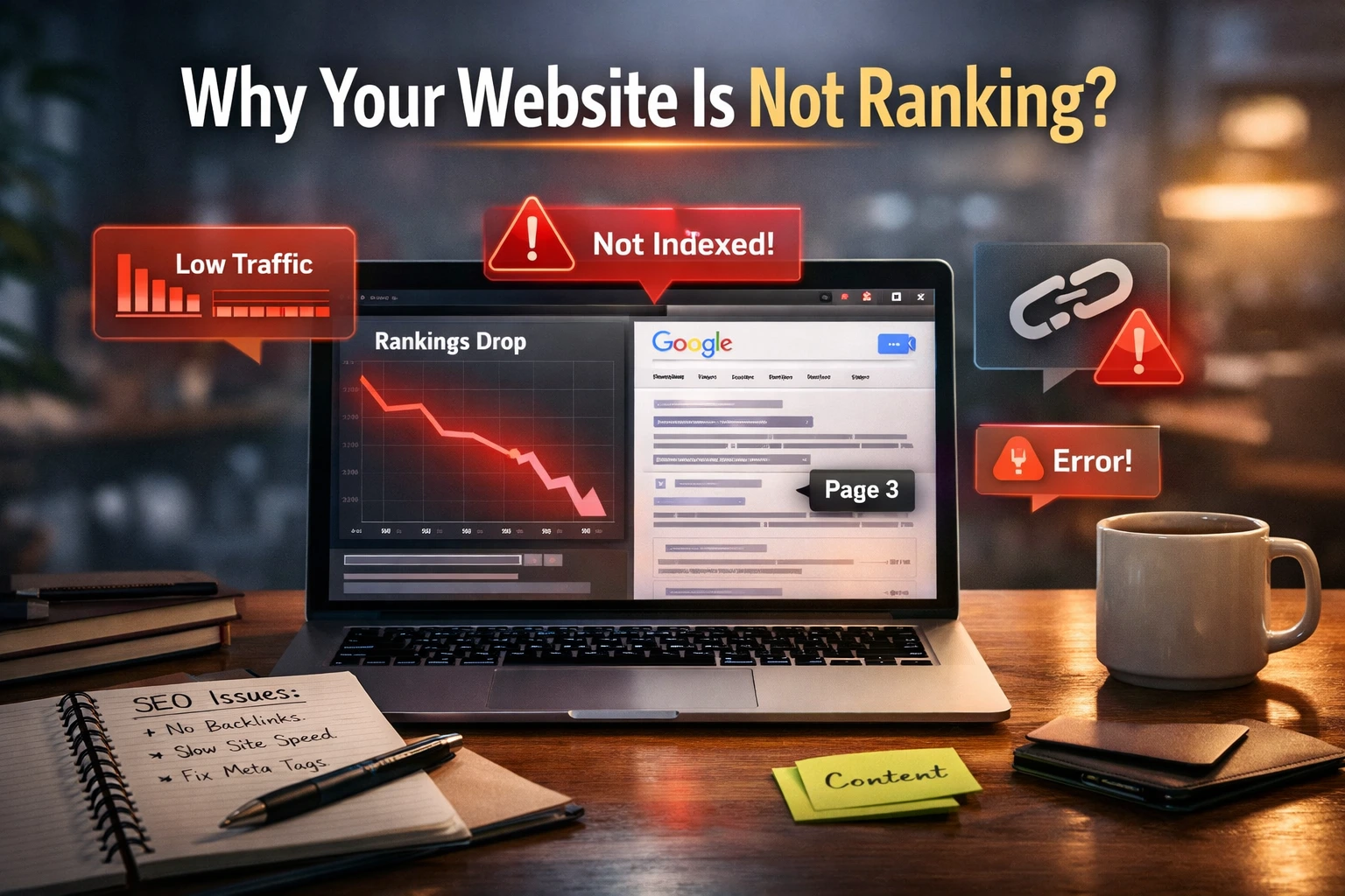 why my website is not ranking on google reasons and fixes
