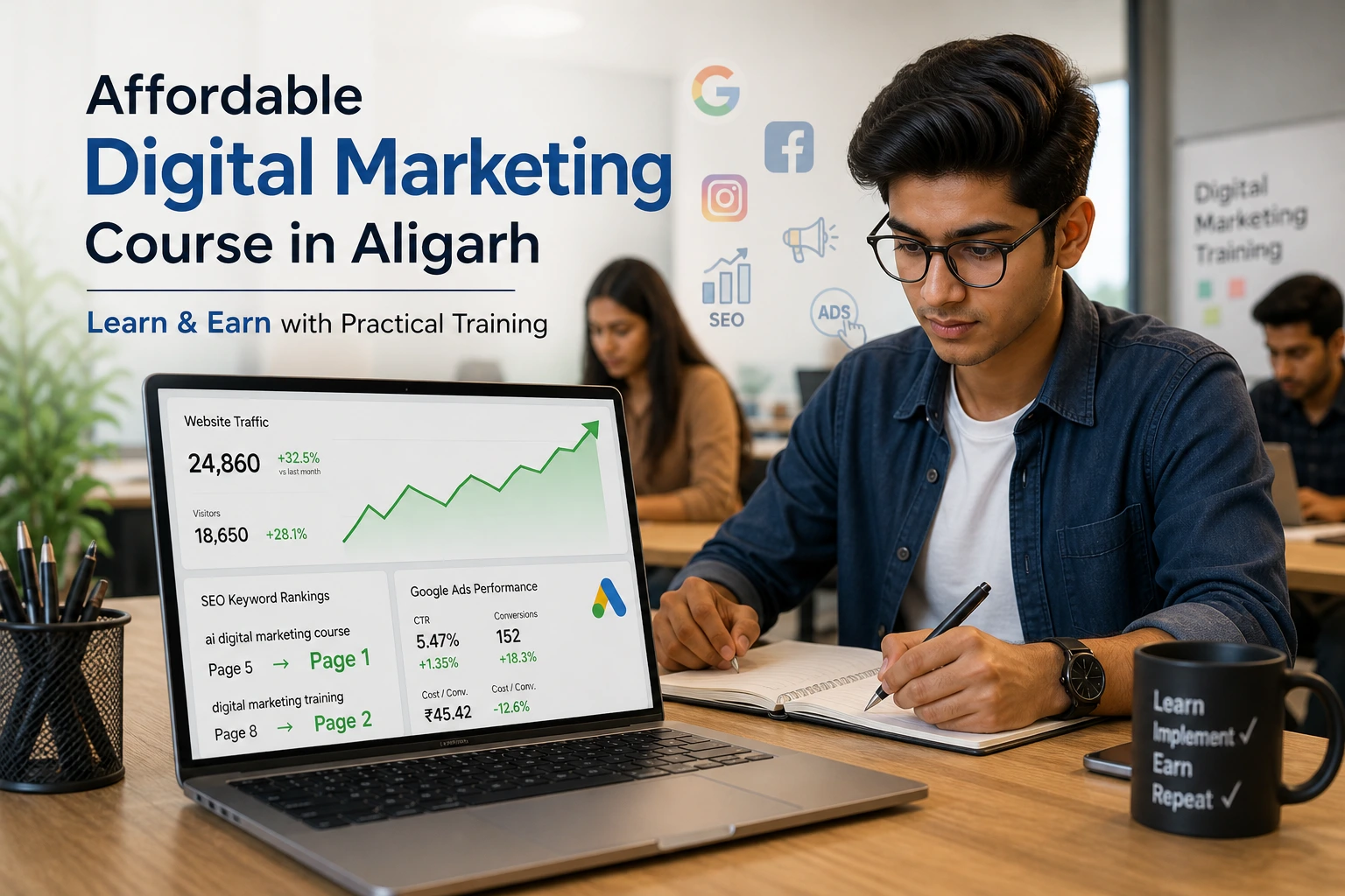 affordable digital marketing course in Aligarh classroom training
